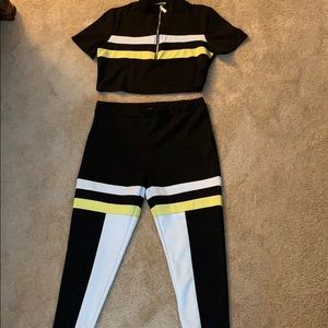 Crop top and legging matching set